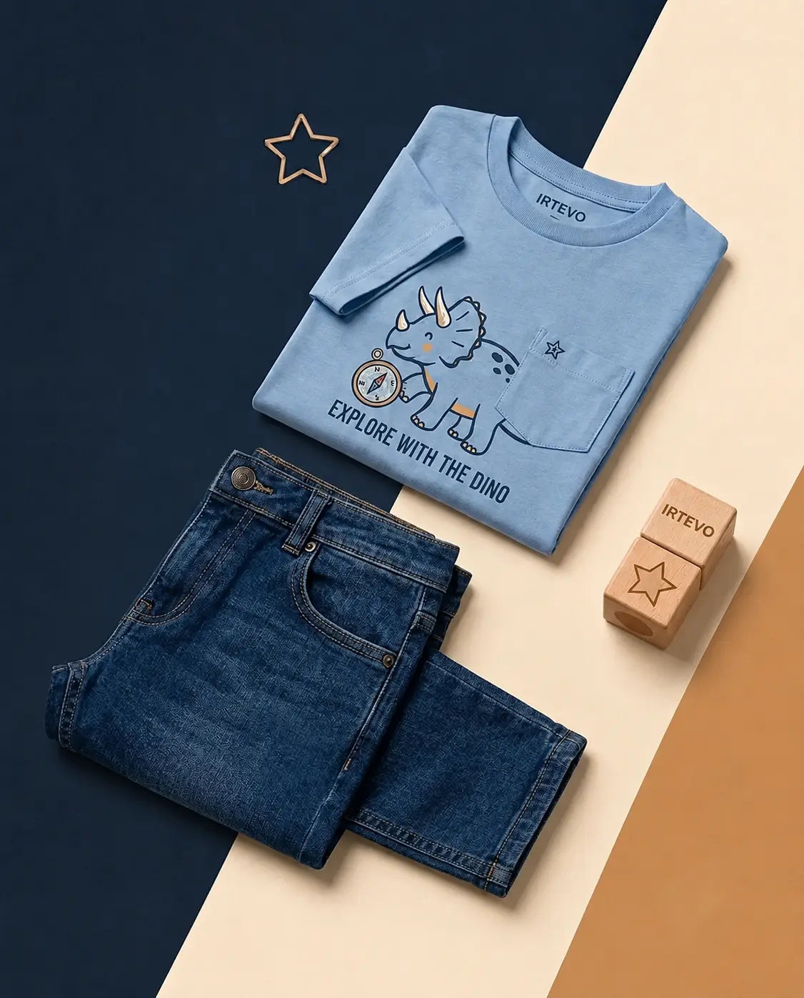 Featured image showcasing the latest Irtevo boys' clothing collection featuring modern tops and bottoms