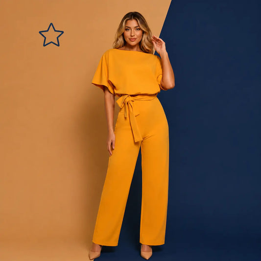 Women's Lace-Up Button Jumpsuit by Irtevo Fashion