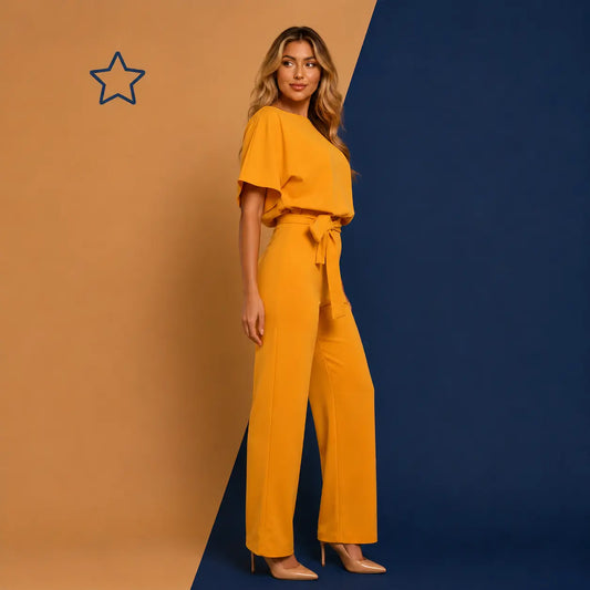 Women's Lace-Up Button Jumpsuit by Irtevo