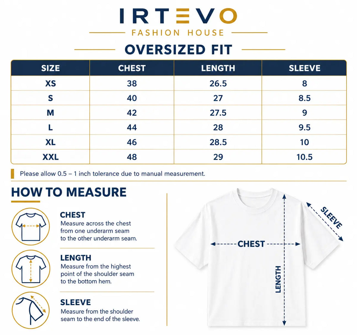 Size Guide for Bold Tribulation - Oversized T-shirt
